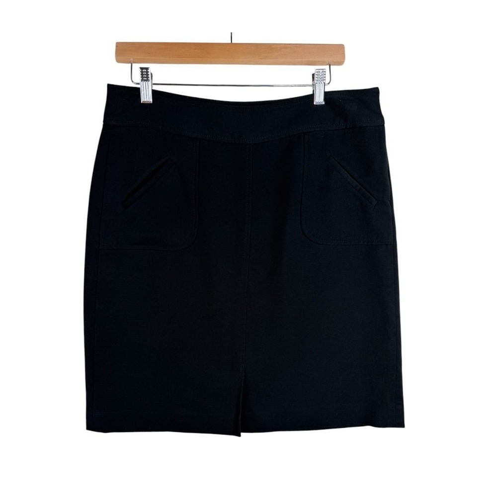 Banana Republic Womens Pencil Skirt Front Pockets Size 10 Black Stretch